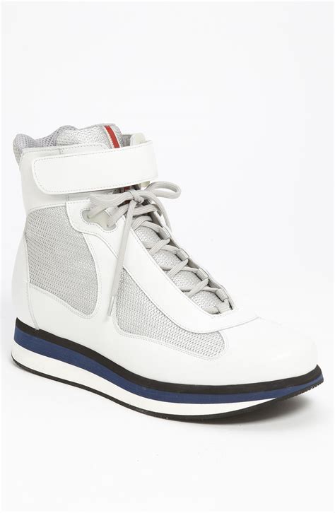 prada white high tops|prada high top sneaker.